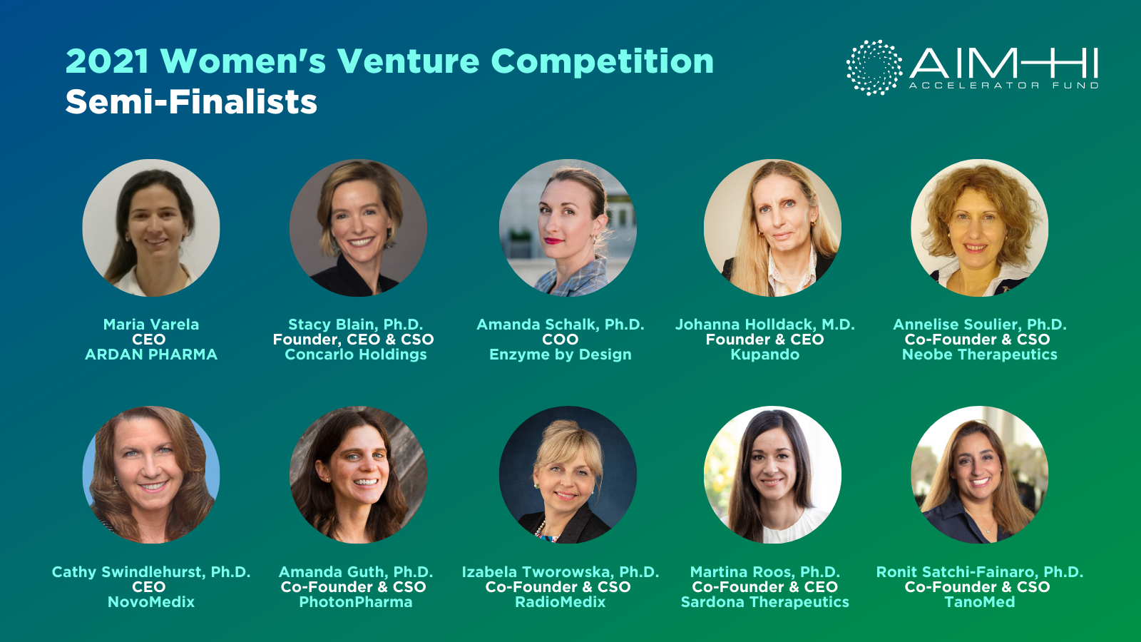 2021 Women's Venture Competition Announced Semi-Finalists!